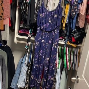 Navy floral jumpsuit